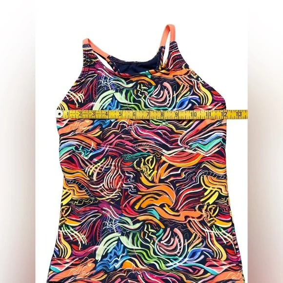 ATHLETA GIRL FIELD DAY one piece racerback colorful swimsuit swimwear XL/14 NWT - Picture 3 of 6